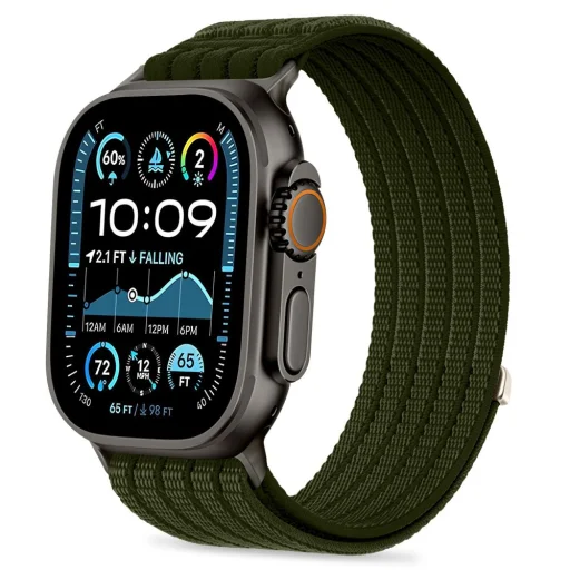 Apple Watch (44 / 45 / 46 / 49 mm) vojenská zelená Tech-Protect Nylon Sport remienok so suchým zipsom - 1