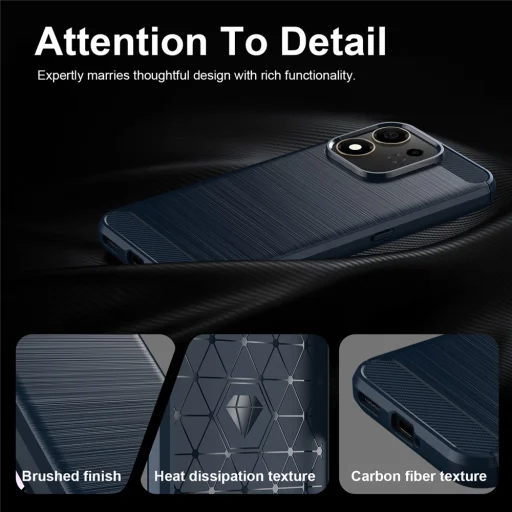 Honor 600 Smart modré Techsuit Carbon Silicone puzdro - 3