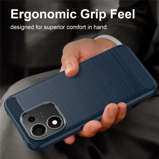 Honor 600 Smart modré Techsuit Carbon Silicone puzdro - 4