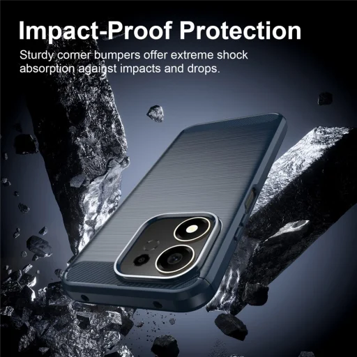 Honor 600 Smart modré Techsuit Carbon Silicone puzdro - 5