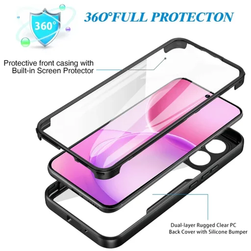 Ružový kryt Techsuit ColorVerse 360 Series pre Oppo Reno16 / Reno16 Pro s ochranou displeja - 5