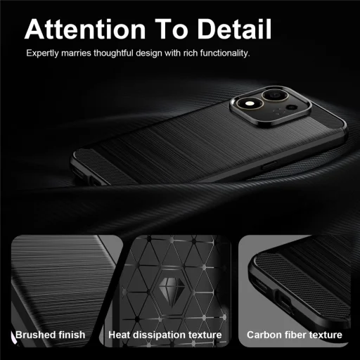 Honor 600 Smart čierne Techsuit Carbon Silicone nárazuvzdorné puzdro - 3