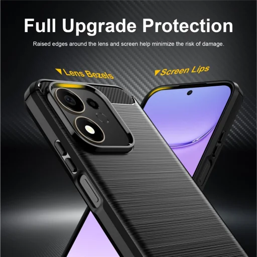 Honor 600 Smart čierne Techsuit Carbon Silicone nárazuvzdorné puzdro - 5