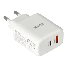 CHG AVAX CH360 SPEEDY 65W GaN sieťová nabíjačka USB A (QC)+Type C (PD3.0), biela