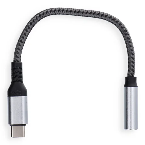 Blue Star adaptér AUX Typ C (samec) na Jack 3,5 mm (samica) - sivý - 2