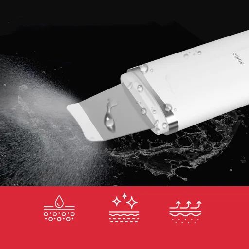 MAXGROOM M-169 ultrazvukový kavitačný peelingový prístroj s LED svetelnou terapiou, biely - 7