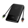 FORCELL F-ENERGY F10K6 10000 mAh powerbank so zabudovanými káblami USB-C a Lightning, čierna thumbnail