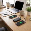 FORCELL F-ENERGY F10K6 10000 mAh powerbank so zabudovanými káblami USB-C a Lightning, čierna thumbnail