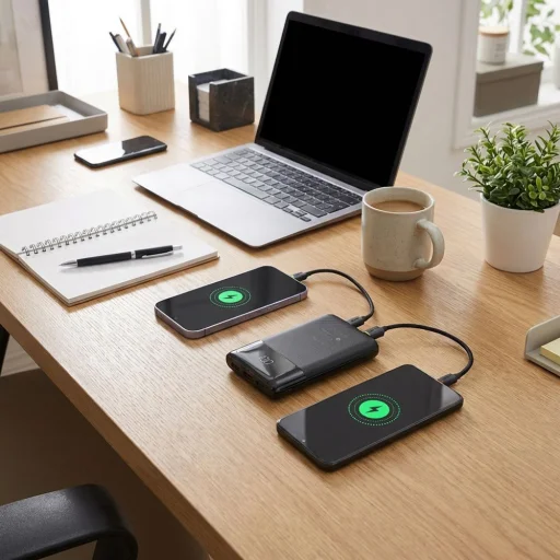 FORCELL F-ENERGY F10K6 10000 mAh powerbank so zabudovanými káblami USB-C a Lightning, čierna - 9