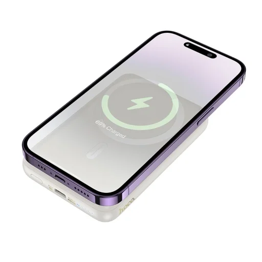 Hoco J141 Grace magnetická bezdrôtová powerbanka 10000 mAh 20W, mliečna biela - 3