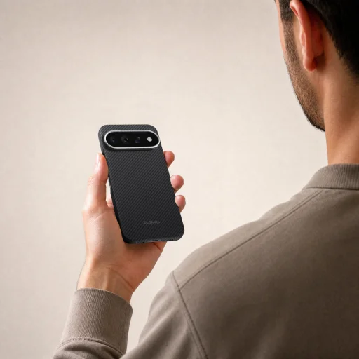 Google Pixel 11 Pro čierne/sivé (Twill) PITAKA Edge Case puzdro z aramidových vlákien - 10