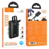 Hoco J162 Full Power 10000 mAh powerbanka so vstavaným káblom USB-C a Lightning, čierna thumbnail