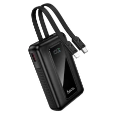 Hoco J162 Full Power 10000 mAh powerbanka so vstavaným káblom USB-C a Lightning, čierna