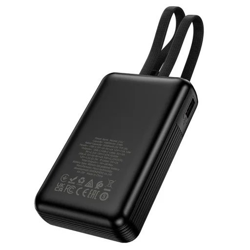 Hoco J162 Full Power 10000 mAh powerbanka so vstavaným káblom USB-C a Lightning, čierna - 6