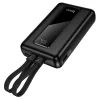 Powerbanka 20000 mAh QC PD 22,5W so zabudovanými káblami USB C + Lightning Hoco J162A čierna thumbnail