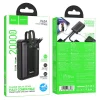 Powerbanka 20000 mAh QC PD 22,5W so zabudovanými káblami USB C + Lightning Hoco J162A čierna thumbnail