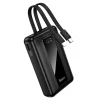 Powerbanka 20000 mAh QC PD 22,5W so zabudovanými káblami USB C + Lightning Hoco J162A čierna thumbnail