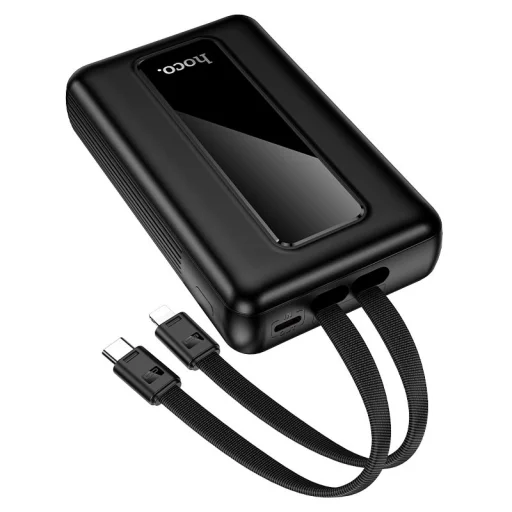 Powerbanka 20000 mAh QC PD 22,5W so zabudovanými káblami USB C + Lightning Hoco J162A čierna - 4
