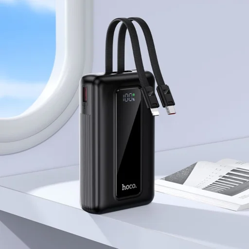 Powerbanka 20000 mAh QC PD 22,5W so zabudovanými káblami USB C + Lightning Hoco J162A čierna - 8