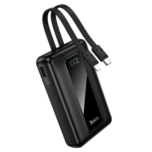 Powerbanka 20000 mAh QC PD 22,5W so zabudovanými káblami USB C + Lightning Hoco J162A čierna - 1