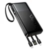Hoco J156 Founder 10000 mAh külső akkumulátor beépített kábelekkel, fekete thumbnail