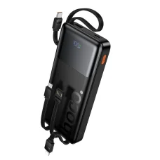 Hoco J156 Founder 10000 mAh powerbanka so zabudovanými káblami, čierna