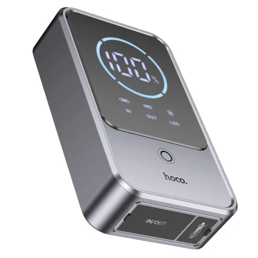 Hoco QS7 Source 10000 mAh štartovacia externá batéria, metalická sivá powerbanka - 5