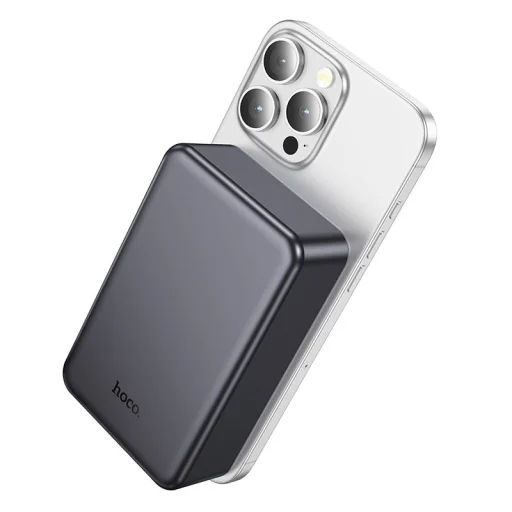 Hoco J160B MagSafe kompatibilná bezdrôtová externá batéria 20000 mAh 20 W, metalická sivá powerbanka - 3