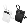 Hoco J171 Edge 10000 mAh-s gyorstöltő külső akkumulátor beépített USB-C és Lightning kábellel, fehér powerbank thumbnail