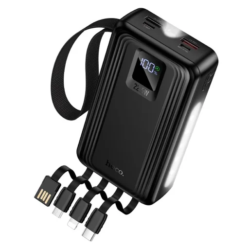 Hoco J173 Jingyao 20000 mAh 22,5 W externá batéria so vstavanými káblami, čierna powerbanka - 1