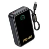 Hoco Q54 Shine 20000 mAh-es 45 W-os PD/QC külső akkumulátor beépített USB-C kábellel, fémes szürke powerbank thumbnail