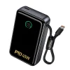 Hoco Q54 Shine 20000 mAh 45W PD/QC externá batéria so zabudovaným USB-C káblom, metalická sivá powerbanka thumbnail