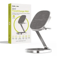 Mobile Origin TravelCharge PRO strieborná skladacia magnetická nabíjačka