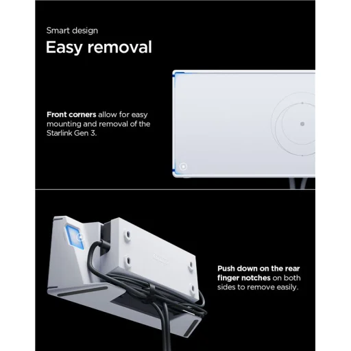 Spigen STL310 nástenný držiak pre router Starlink (3rd Gen), biely - 15