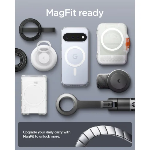 Google Pixel 11 priehľadné/biele Spigen Ultra Hybrid Mag MagSafe puzdro - 9