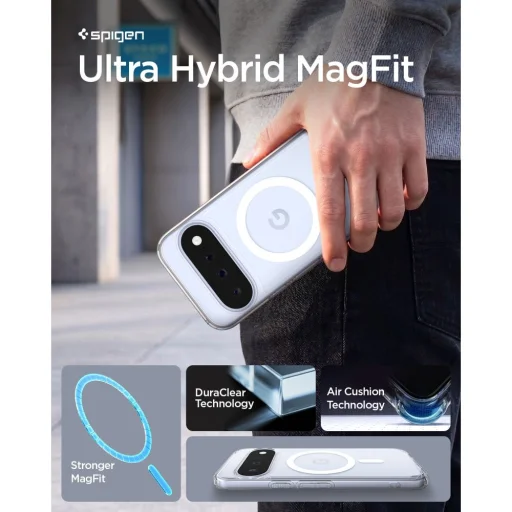 Google Pixel 11 priehľadné/biele Spigen Ultra Hybrid Mag MagSafe puzdro - 11