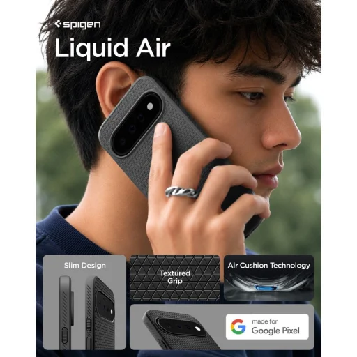 Google Pixel 11 Matte Black Spigen Liquid Air puzdro - 8