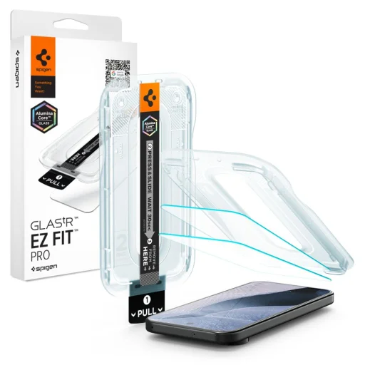 Google Pixel 11 / 11 Pro priehľadné tvrdené sklo Spigen Glas.tR EZ Fit Pro AC na displej, 2 ks - 1