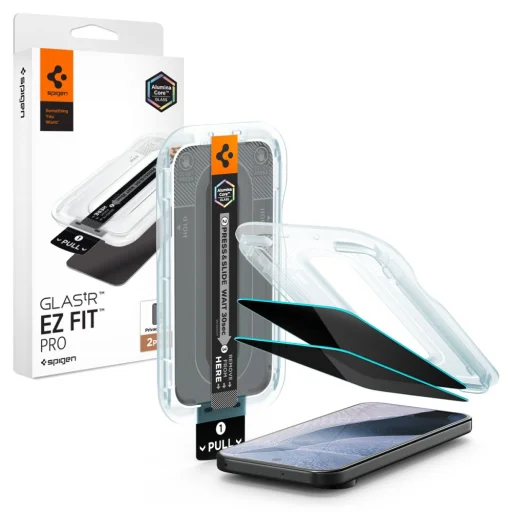 Google Pixel 10 / 11 Spigen Glas.tR EZ Fit Pro AC privacy tvrdené sklo, 2 ks - 1