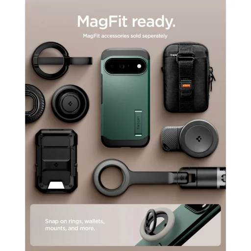 Puzdro Spigen Tough Armor Mag MagSafe pre Google Pixel 11 Pro, tmavozelené - 13