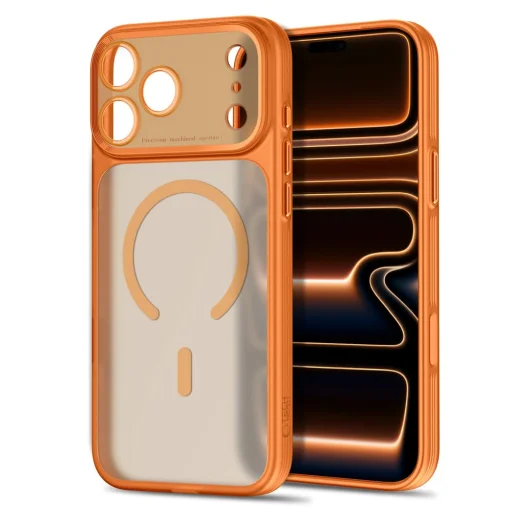 iPhone 17 Pro / 18 Pro matné kozmické oranžové puzdro Tech-Protect MagPrime MagSafe CC - 2