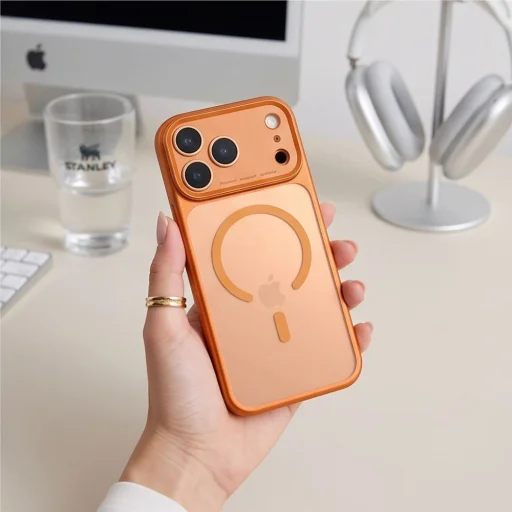 iPhone 17 Pro / 18 Pro matné kozmické oranžové puzdro Tech-Protect MagPrime MagSafe CC - 6
