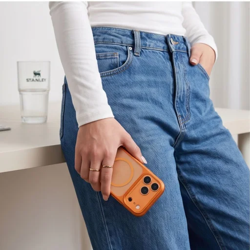 iPhone 17 Pro / 18 Pro matné kozmické oranžové puzdro Tech-Protect MagPrime MagSafe CC - 7