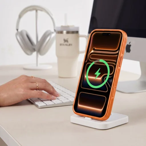 iPhone 17 Pro / 18 Pro matné kozmické oranžové puzdro Tech-Protect MagPrime MagSafe CC - 9