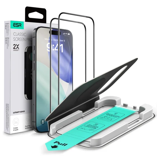 iPhone 18 Pro / iPhone 17 Pro ochranné sklo – ESR (balenie 2 ks) UltraFit Classic, transparentné - 1