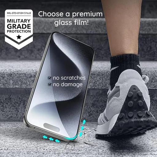 iPhone 18 Pro / iPhone 17 Pro ochranné sklo – ESR (balenie 2 ks) UltraFit Classic, transparentné - 9