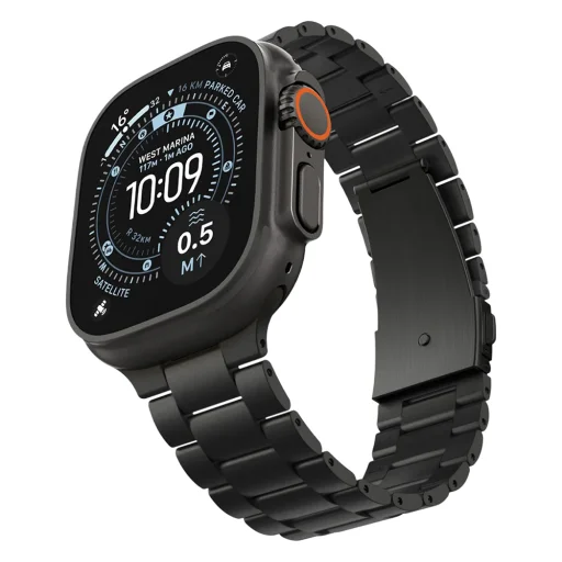 Apple Watch 4/5/6/7/8/9/10/SE/SE 2/Ultra/Ultra 2/Ultra 3 (42/44/45/46/49 mm) titánová čierna Spigen Modern Fit (AMP11577) - 4