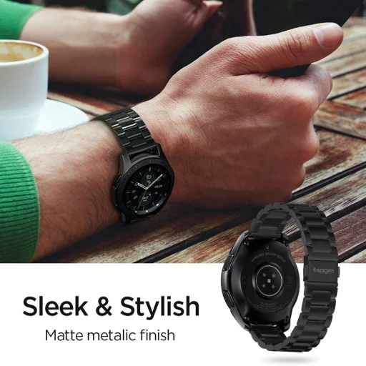 Apple Watch 4/5/6/7/8/9/10/SE/SE 2/Ultra/Ultra 2/Ultra 3 (42/44/45/46/49 mm) titánová čierna Spigen Modern Fit (AMP11577) - 9