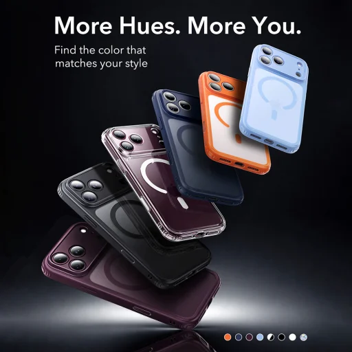iPhone 18 Pro / iPhone 17 Pro matné tmavobordové puzdro ESR Classic Hybrid HaloLock - 6