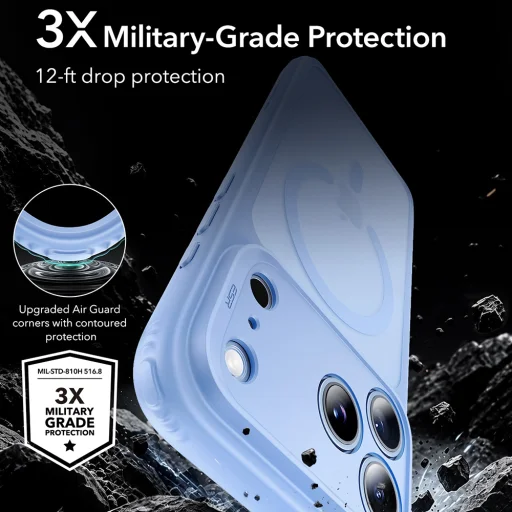 iPhone 18 Pro Max / iPhone 17 Pro Max matný svetlomodrý kryt ESR Classic Hybrid HaloLock - 4